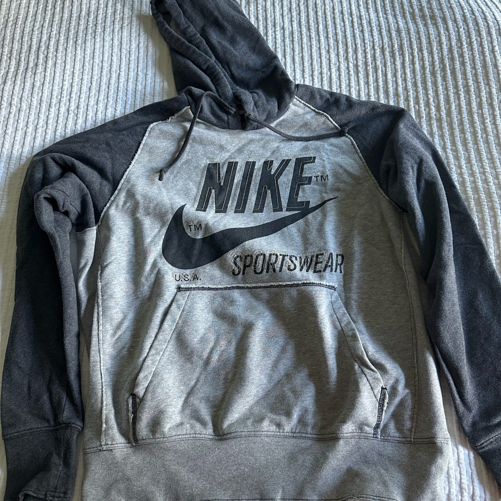 large grey nike hoodie